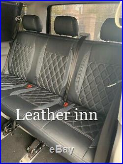 Vw Transporter T5, T6 1+2 Front And Triple Rare Bench Leatherette Seat Cover