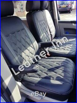 Vw Transporter T5, T6 1+2 Front And Triple Rare Bench Leatherette Seat Cover