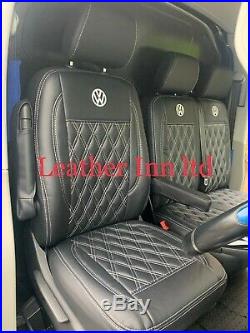 Vw Transporter T5, T6 1+2 Front Row And Triple Rare Bench Leatherette Seat Cover