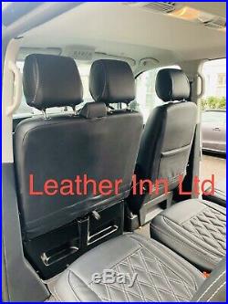 Vw Transporter T5, T6 1+2 Front Row And Triple Rare Bench Leatherette Seat Cover