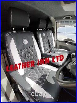 Vw Transporter T5 T6 Seat Covers 6 Seater 1+2 front row & Triple Bench WITH LOGO