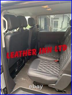 Vw Transporter T5 T6 Seat Covers 6s 1+2 & Triple Bench all Black with Vw logos
