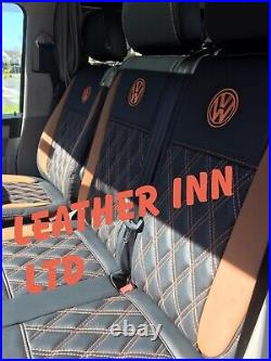 Vw Transporter T5 T6 Seat Covers kombi 6s 1+2 & Triple Bench All with Vw Logos