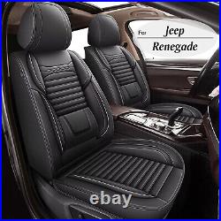 Waterproof Car Seat Cover Front Row Pad For Jeep Renegade 2015-2023 Pu Leather