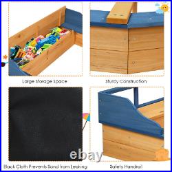 Wooden Pirate Sandboat Covered Sandboxes WithBench Seat